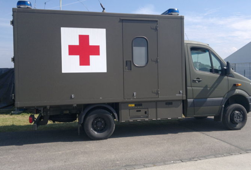 an-army-green armored-ambulance