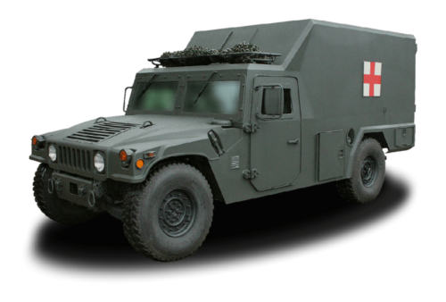 an-army-green armored-health-truck